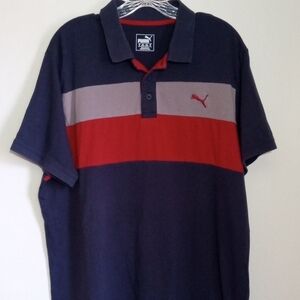 Puma colorblock polo pullover top men's size X large